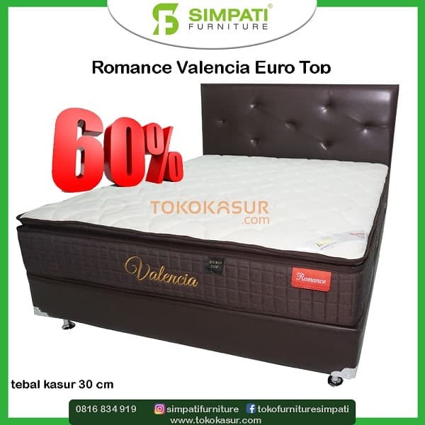Springbed Romance uk 90x200 valencia euro top komplit set 30cm